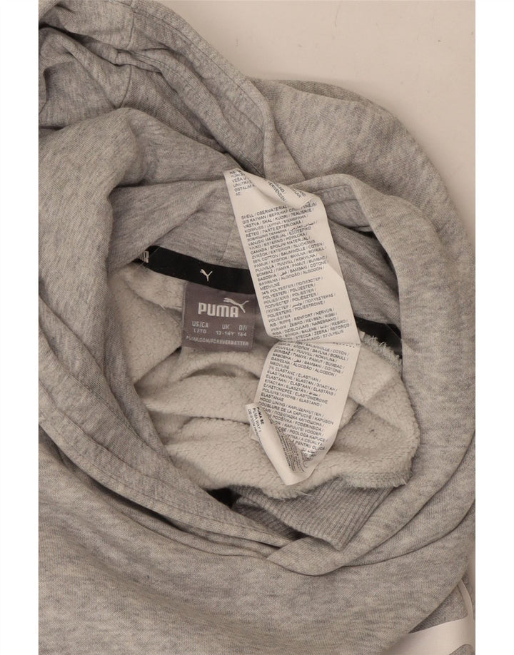 Felpa con cappuccio grafica PUMA da bambino 13-14 anni in cotone grigio