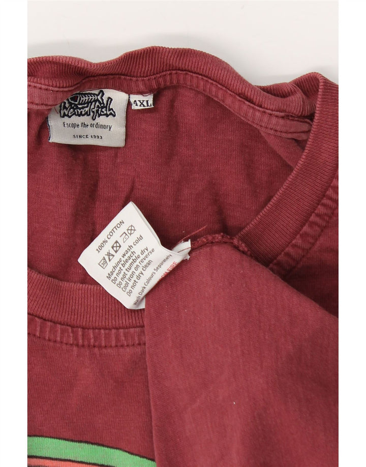 T-shirt grafica da uomo WEIRD FISH Top 4XL cotone rosso