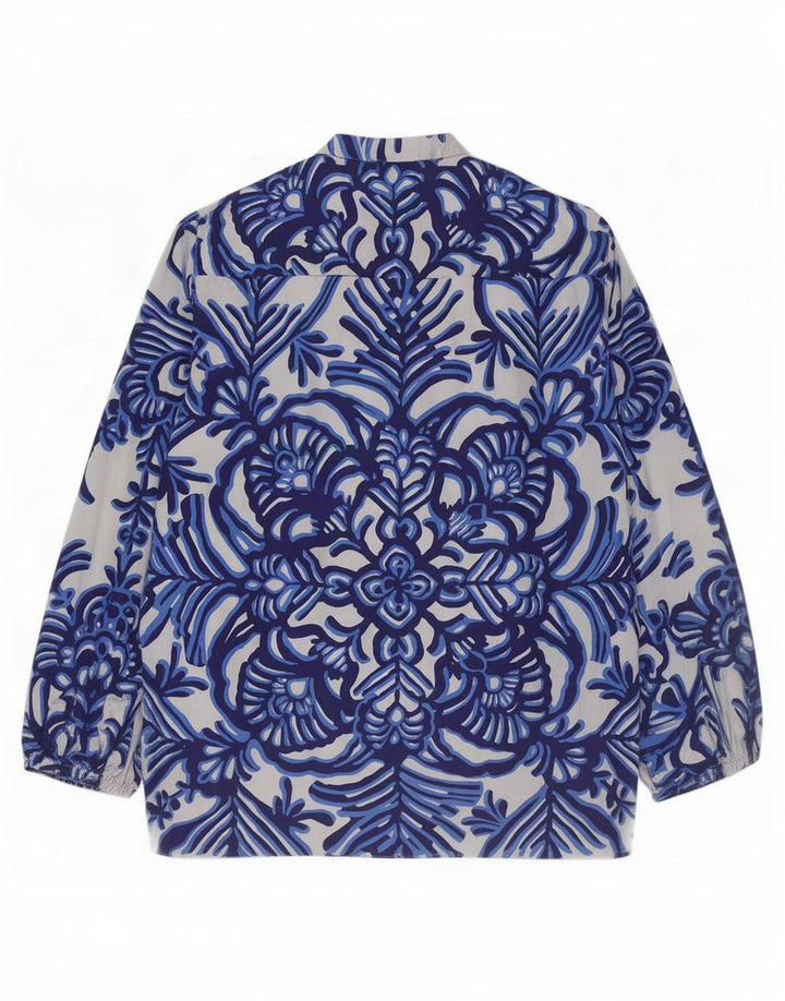 Camicetta da donna Zara Top UK 16 grande grigio floreale