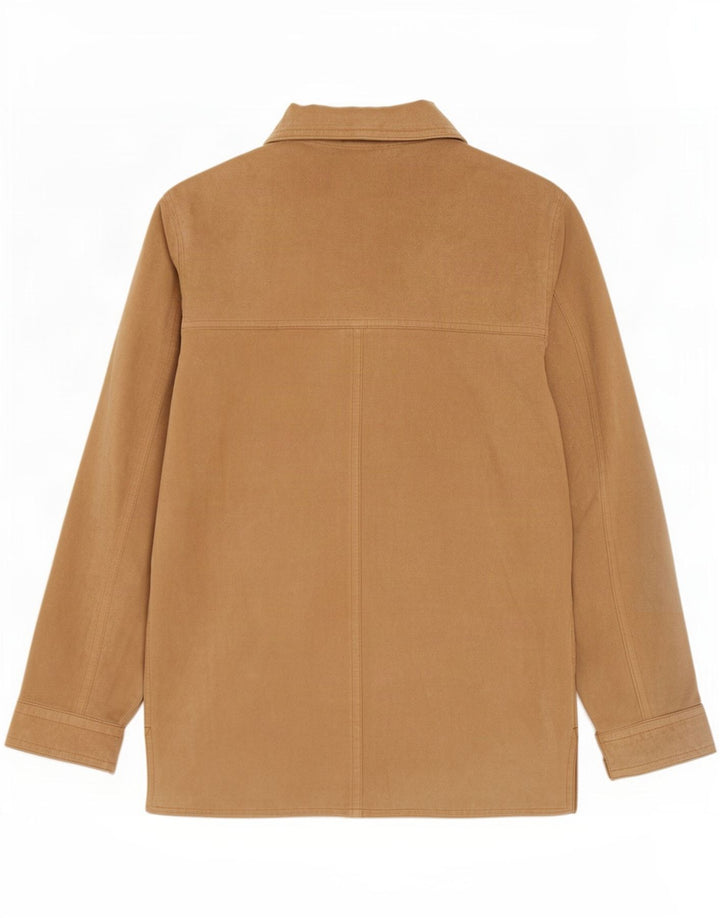 Giacca vintage in pelle scamosciata da donna UK 18 XL Beige