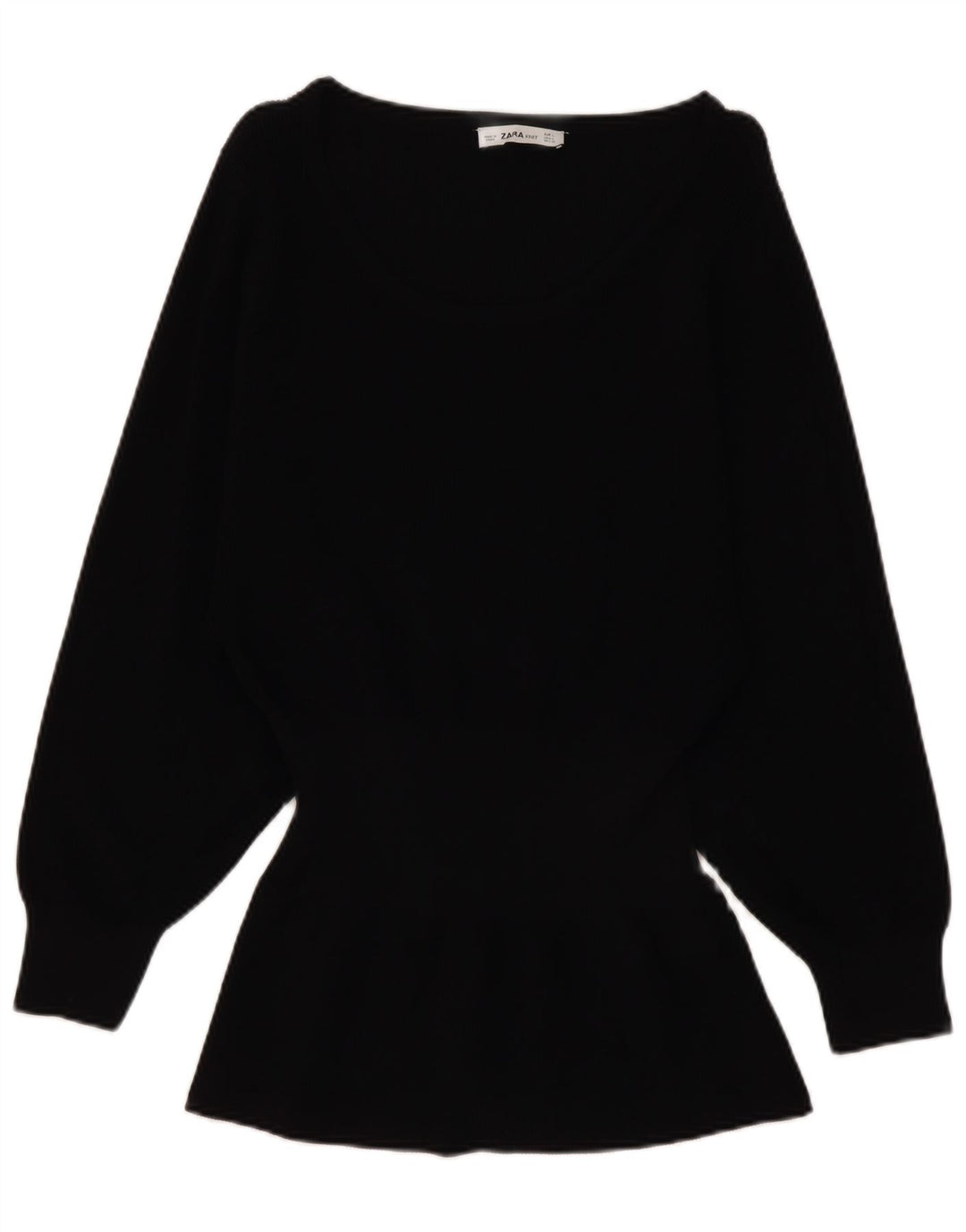 Top Zara da donna a maniche lunghe UK 14 Large in viscosa nera