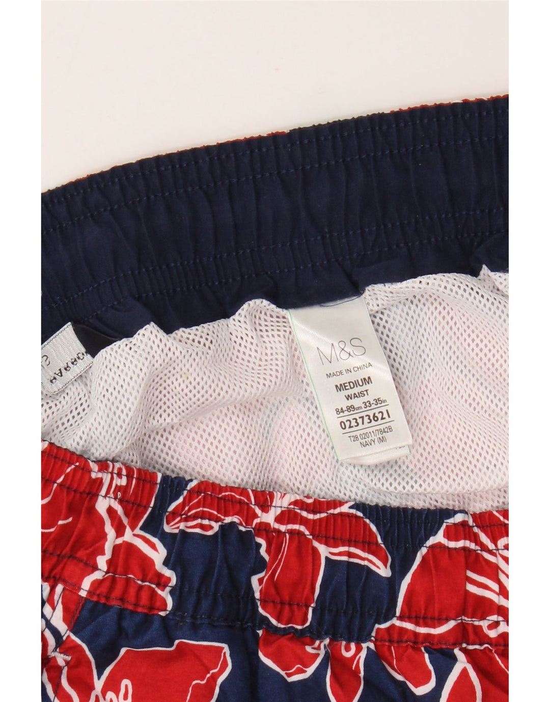 Pantaloncini da bagno da uomo Marks & Spencer medio poliestere floreale blu navy