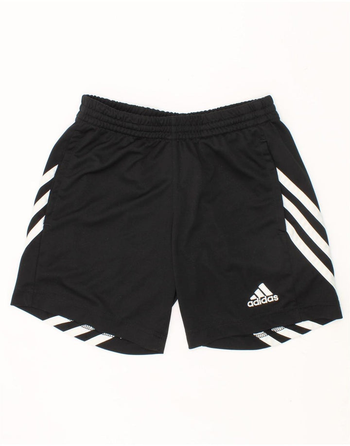 ADIDAS Boys Climalite Sport Shorts 7-8 Years Small Black Polyester Vintage Adidas and Second-Hand Adidas from Messina Hembry 