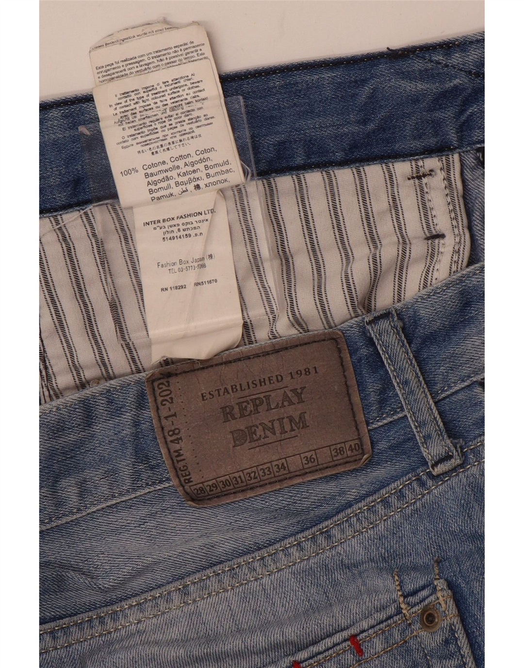 Jeans dritti da uomo Replay W34 L32 cotone blu