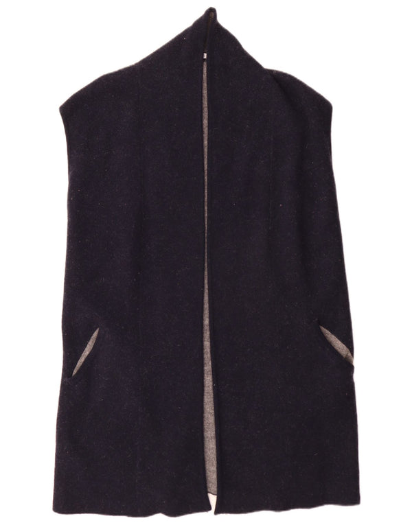 Laura Ashley maglione cardigan senza maniche da donna UK 14 grande blu navy