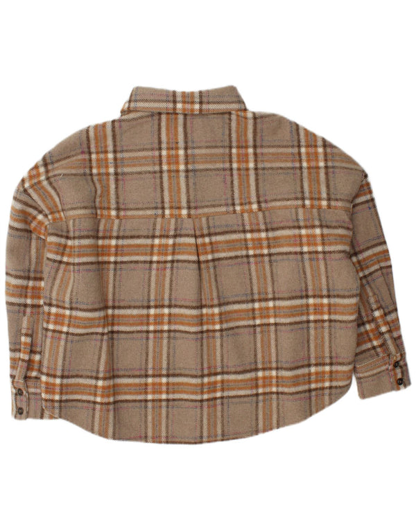 NATIVE YOUTH Camicia oversize in flanella da donna UK 14 Check beige medio