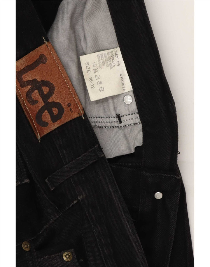Lee Mens rotto in jeans dritti W36 L32 cotone nero