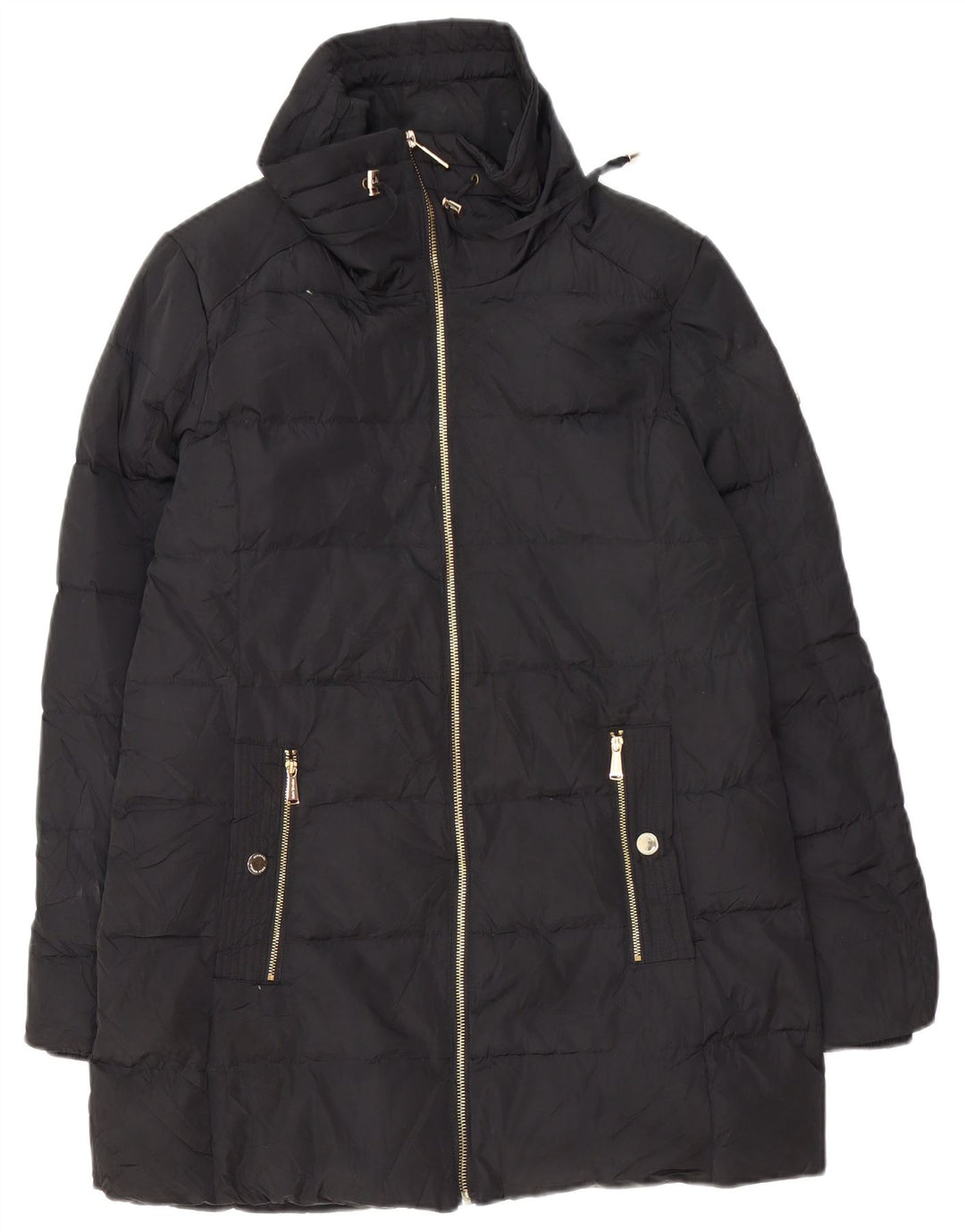Cappotto imbottito oversize da donna Michael Kors UK 10 piccolo poliestere nero