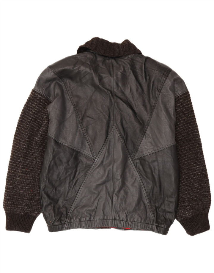 Giacca in pelle da uomo Bizzarro UK 40 grande nera
