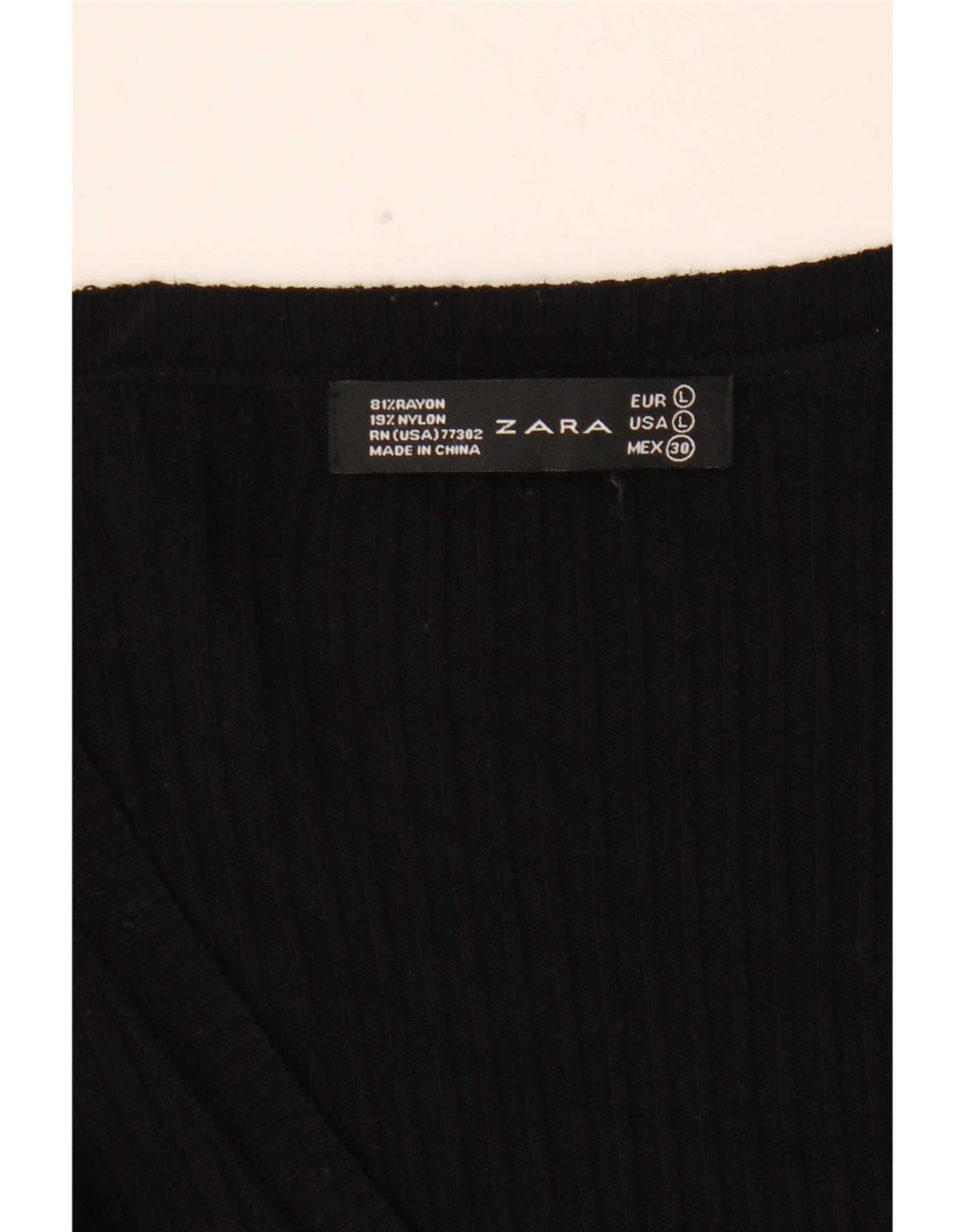 Top Zara da donna a maniche lunghe UK 14 Large Rayon nero
