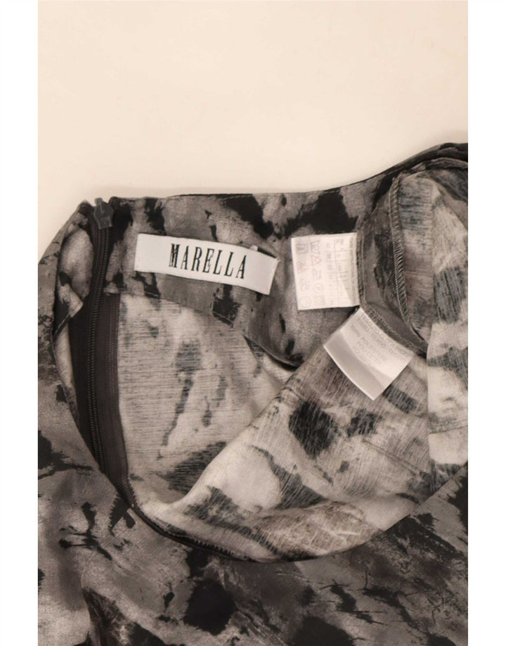 Abito tubino senza maniche modello astratto da donna Marella UK 12 Grigio medio