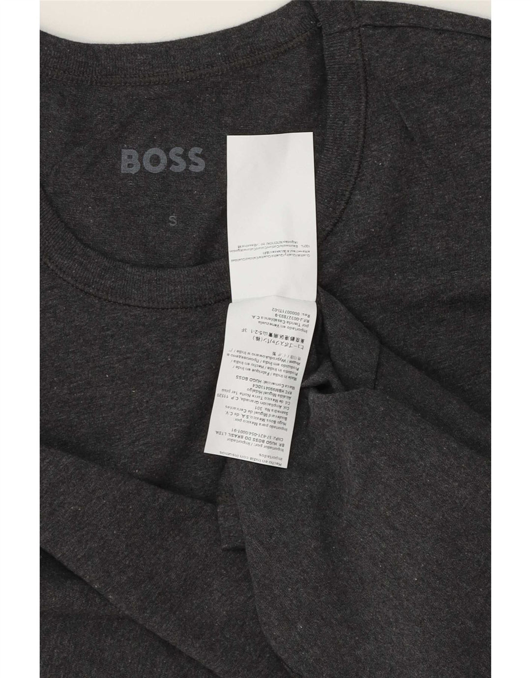 T-shirt da uomo Hugo Boss Top piccola in cotone grigio
