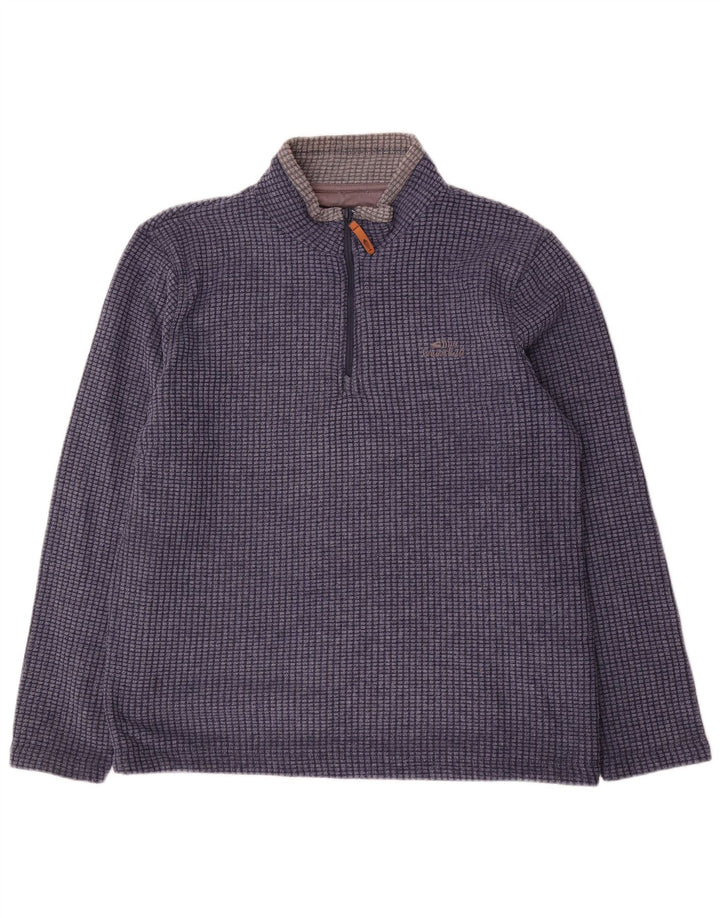 Felpa da uomo con collo con zip Weird Fish, grande poliestere blu navy
