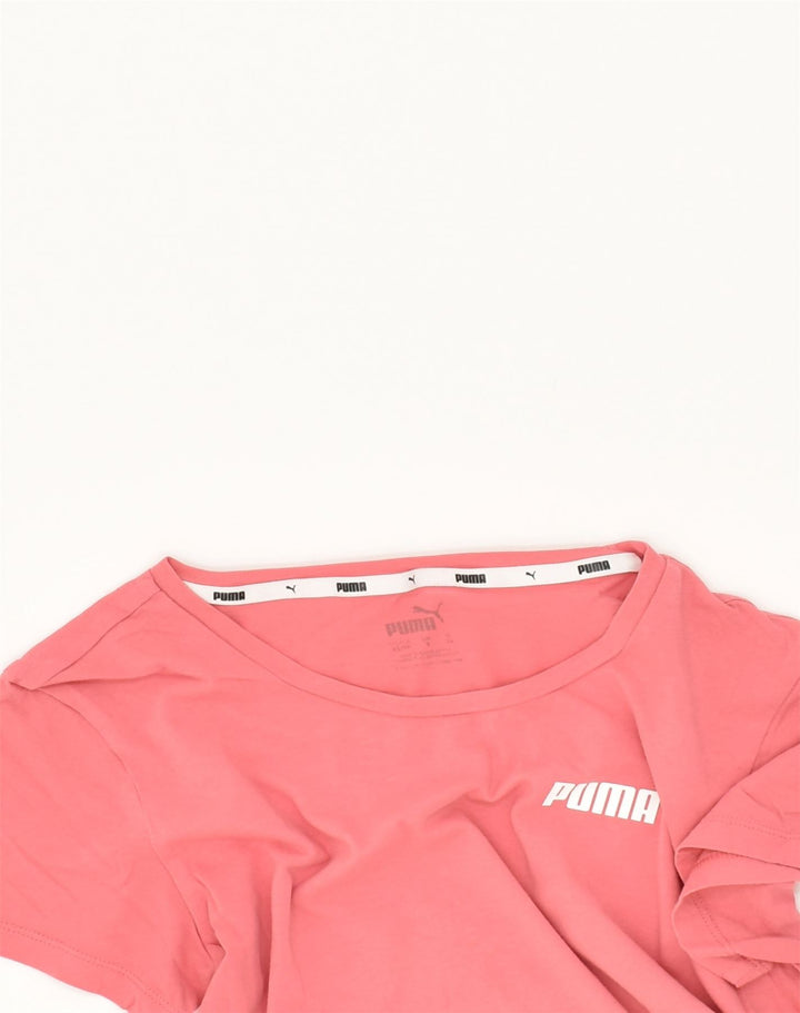 PUMA Womens T-Shirt Top UK 8 Small Pink Cotton | Vintage Puma | Thrift | Second-Hand Puma | Used Clothing | Messina Hembry 
