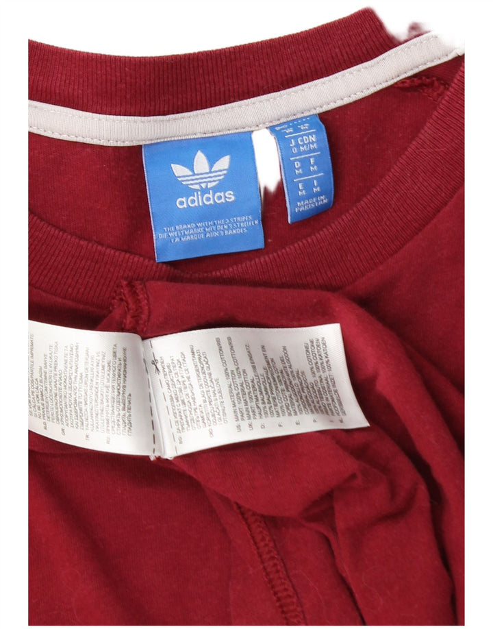 T-shirt da uomo Adidas Top in cotone bordeaux medio