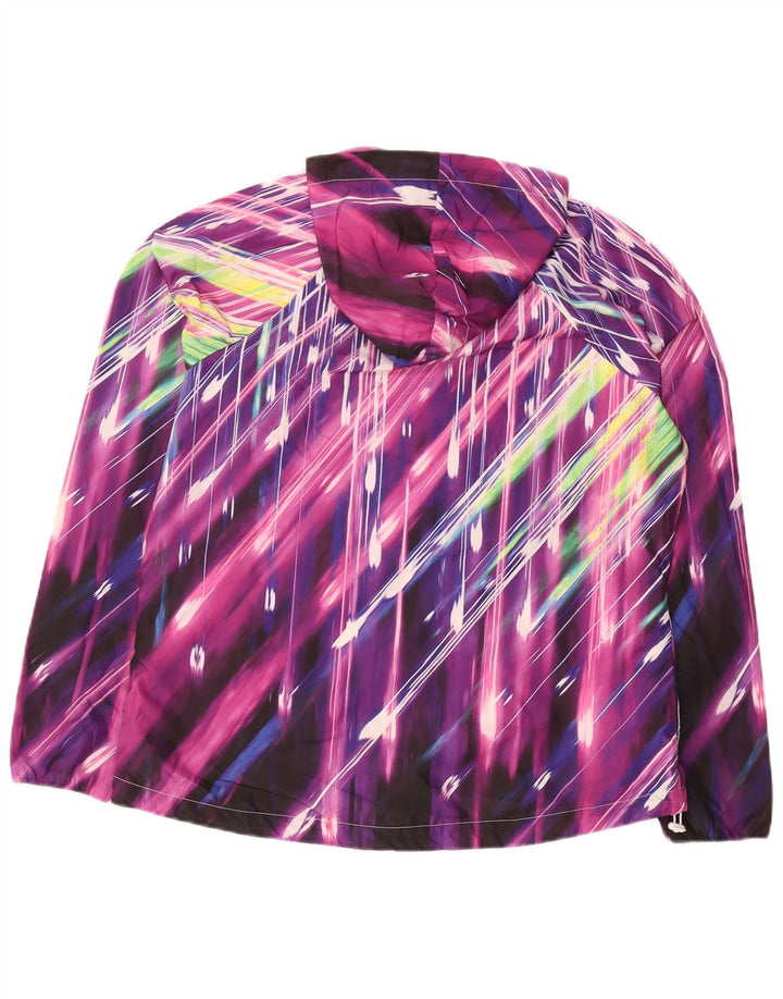 Giacca antipioggia con cappuccio da donna Fila UK 16 Grande poliestere a righe multicolore
