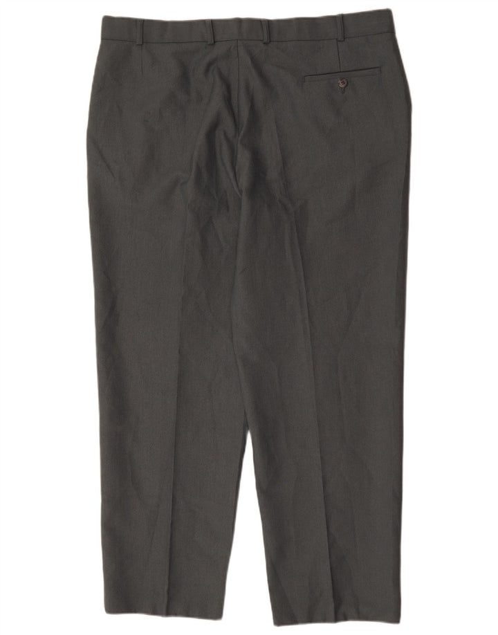 Pantaloni chino dritti da uomo Marks & Spencer W40 L29 poliestere grigio