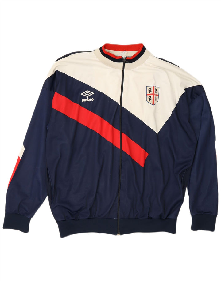 Giacca da tuta da uomo Umbro Cagliari 1990-1991 grande blu navy