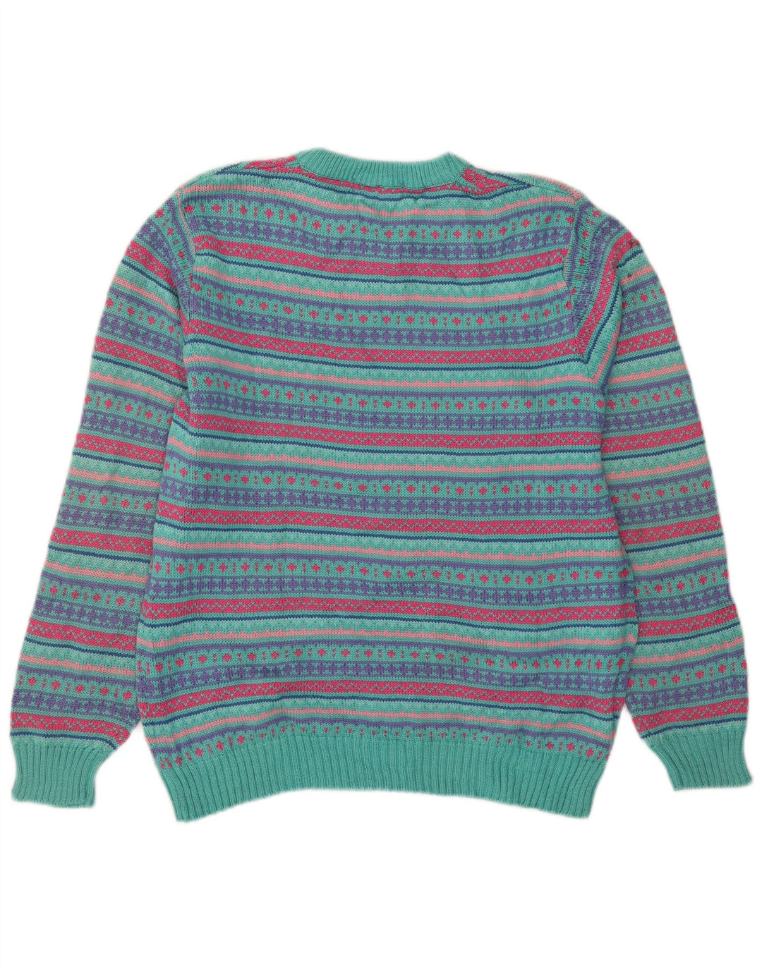 L.L.Bean Maglione da uomo girocollo Maglione grande lana Fair Isle multicolore