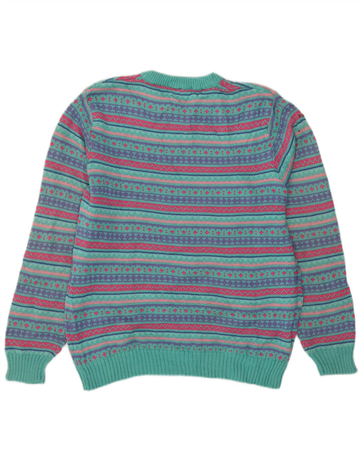 L.L.Bean Maglione da uomo girocollo Maglione grande lana Fair Isle multicolore