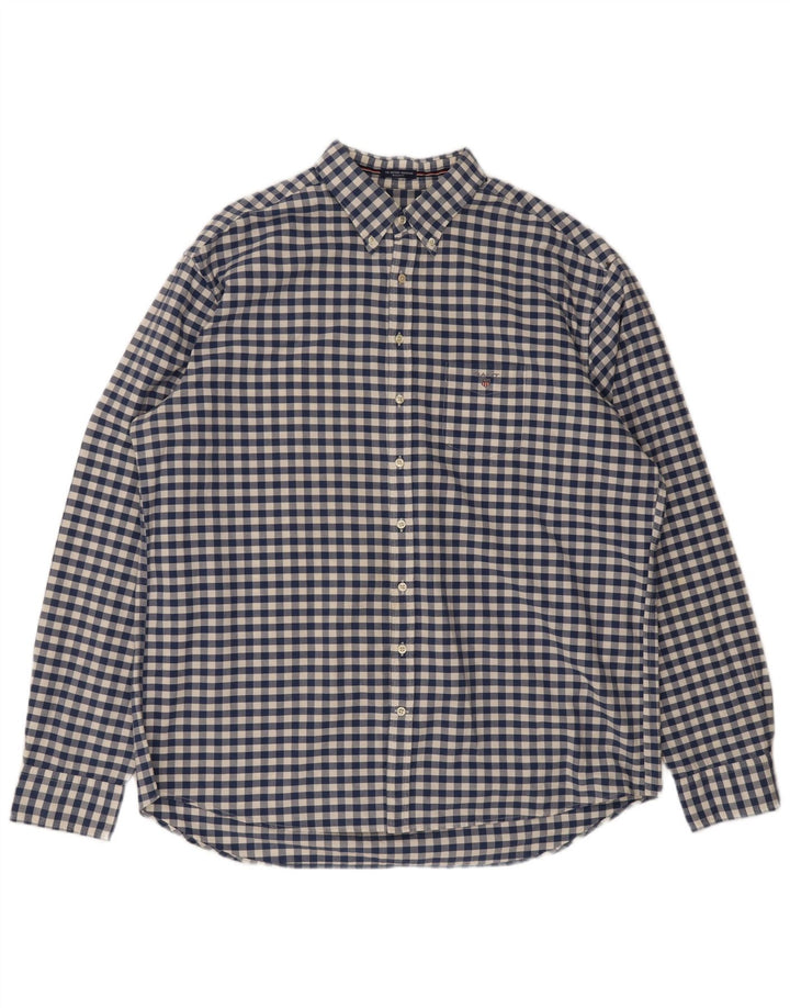 Camicia Gant da uomo vestibilità regolare 3XL in cotone a quadretti blu
