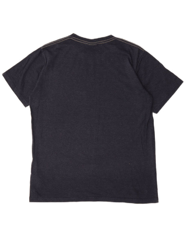 T-shirt grafica da uomo Weird Fish Top in cotone blu navy medio