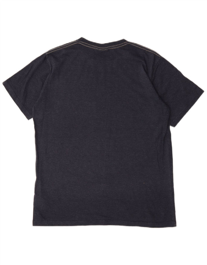 T-shirt grafica da uomo Weird Fish Top in cotone blu navy medio