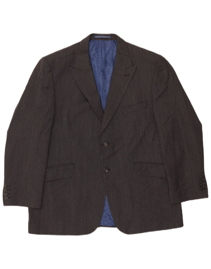 Giacca blazer a 2 bottoni Marks & Spencer da uomo UK 44 2XL lana grigia