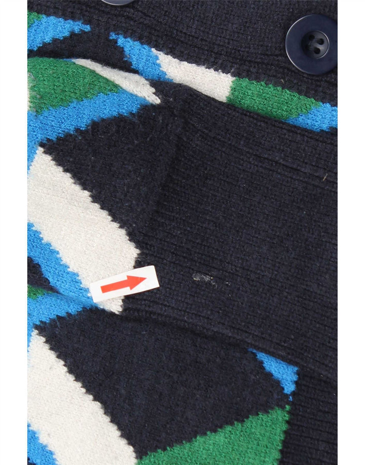 Maglione cardigan oversize da donna Zara UK 10 piccolo multicolore geometrico