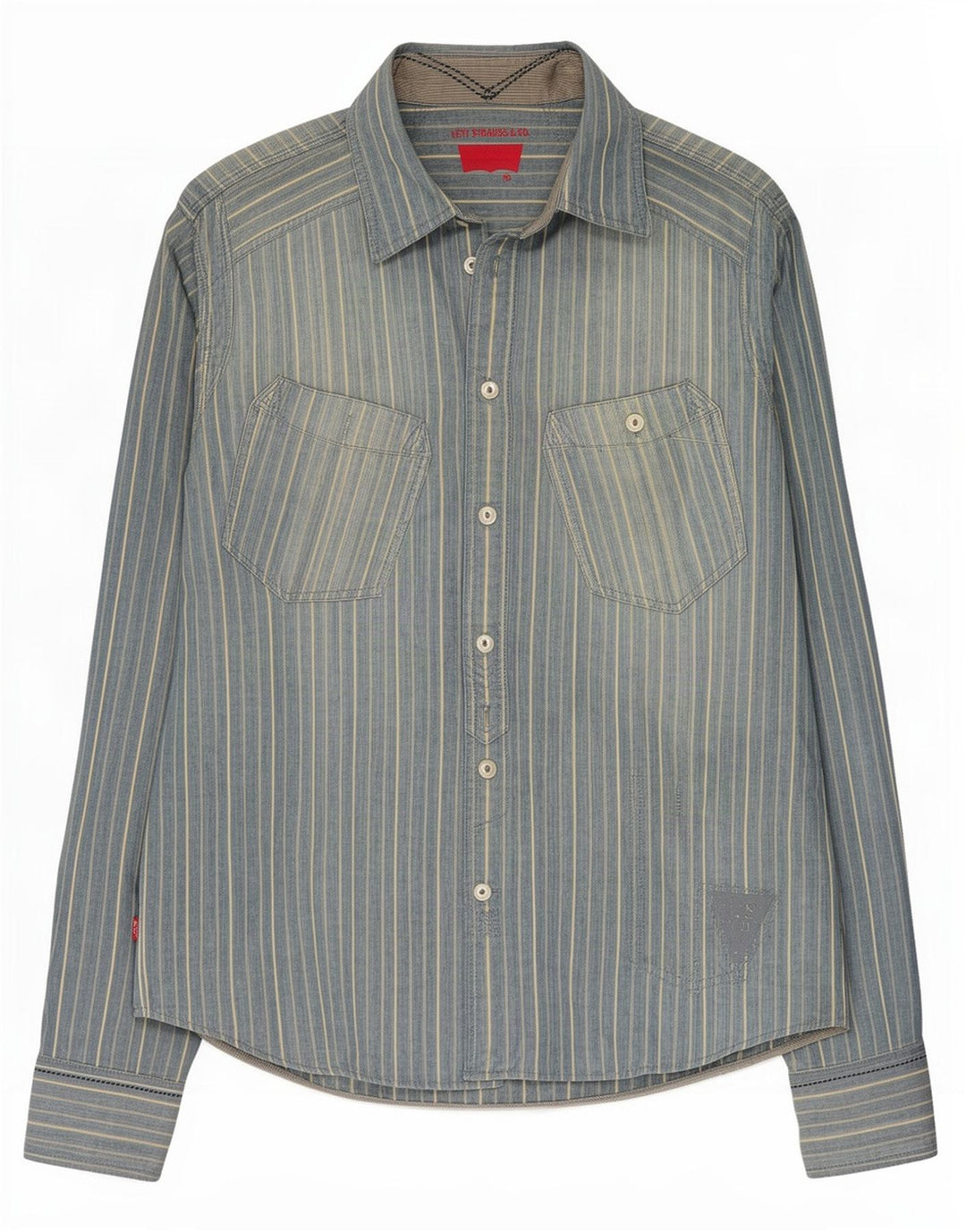 Camicia Levi's Uomo in cotone rigato Blu Medio