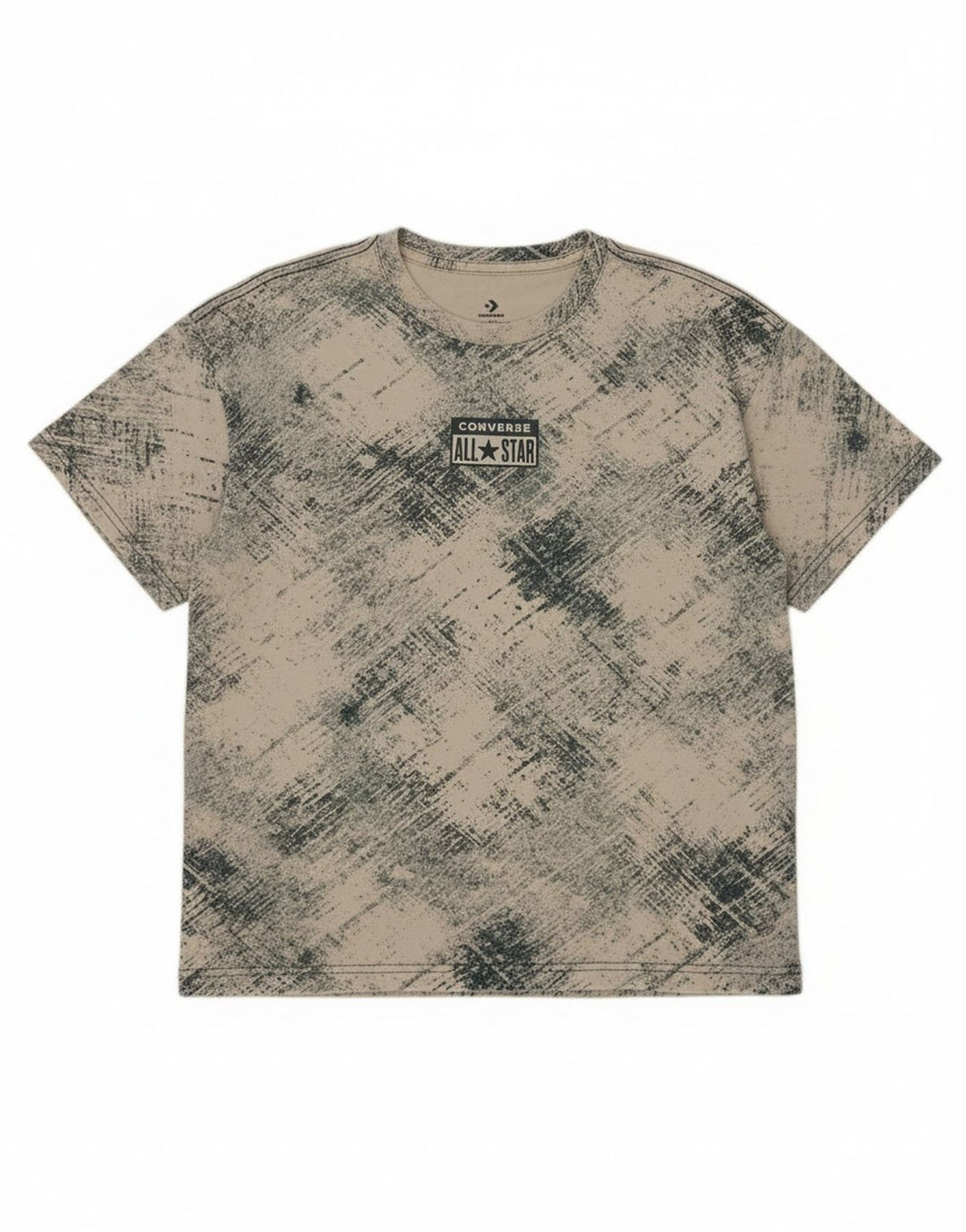 T-shirt grafica Converse per ragazzi, 12-13 anni, grande motivo a quadri bianco sporco