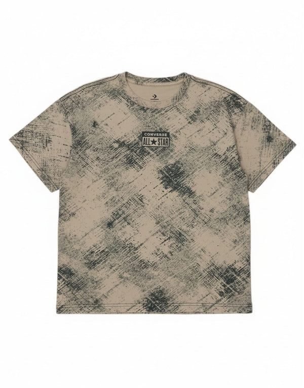 T-shirt grafica Converse per ragazzi, 12-13 anni, grande motivo a quadri bianco sporco