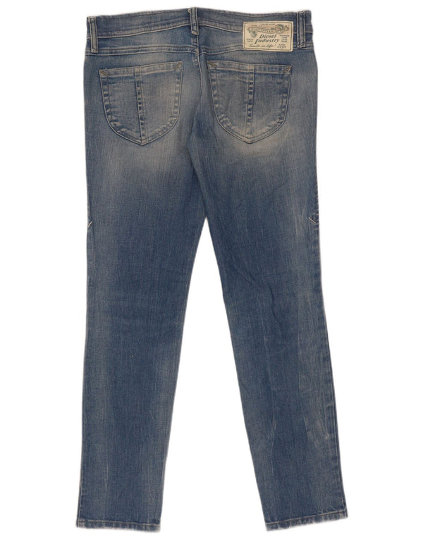 Jeans slim invecchiati da donna Diesel W29 L29 cotone blu