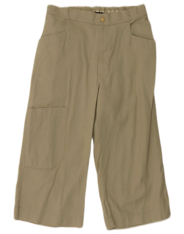 Pantaloni Capri larghi con grafica da donna Champion piccoli W27 L19 cotone kaki