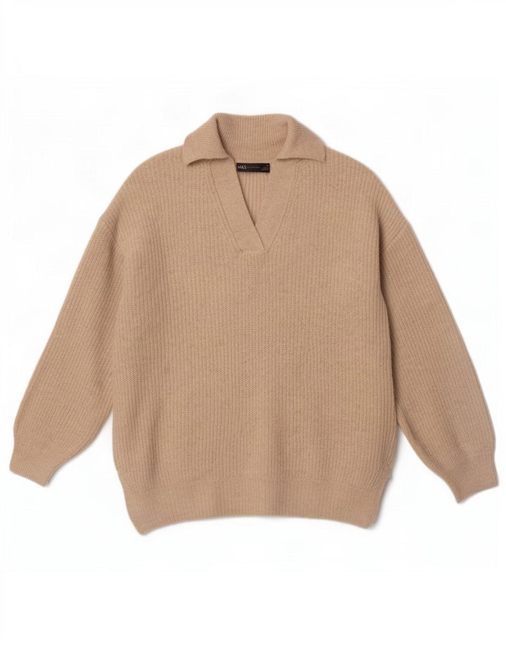 Maglione da donna Marks & Spencer con collo alto UK 14 Acrilico beige medio