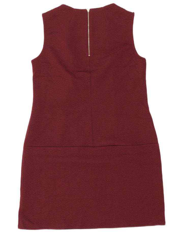 MARKS & SPENCER Womens Sleeveless Sheath Dress UK 14 Medium Burgundy