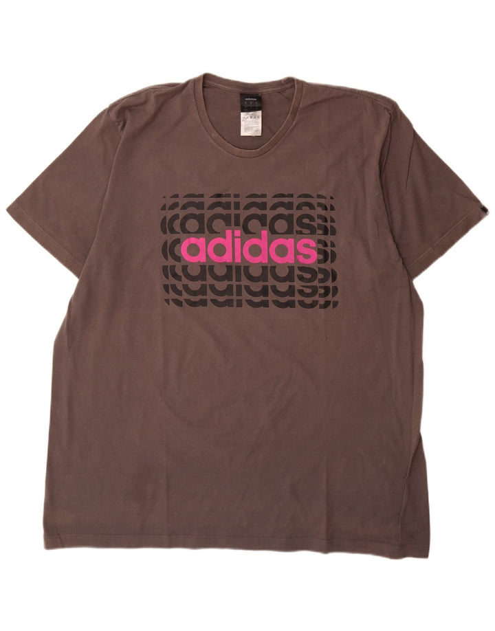 T-shirt grafica da uomo Adidas Top 2XL cotone grigio