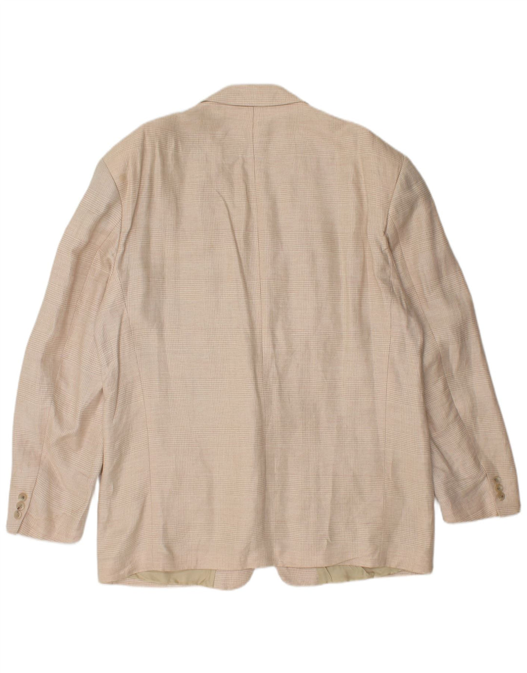Giacca blazer da uomo a 2 bottoni HUGO BOSS EU 56 3XL Lino a quadri beige