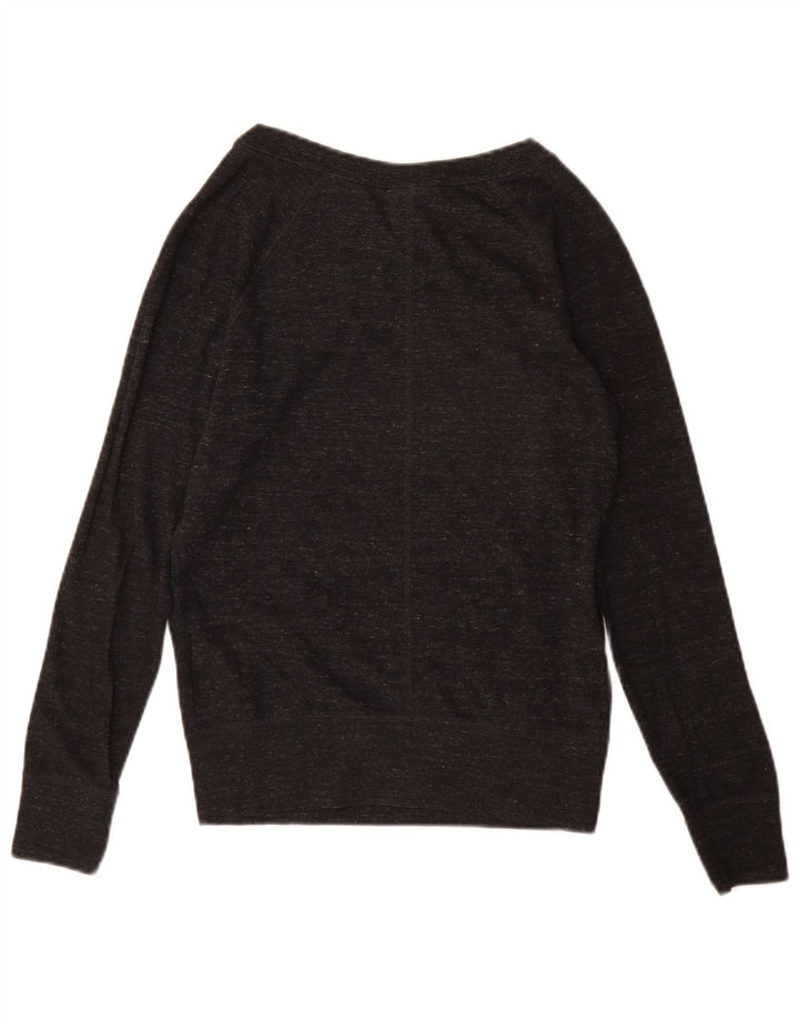 Felpa oversize con grafica Nike da donna UK 6 XS nera chiazzata