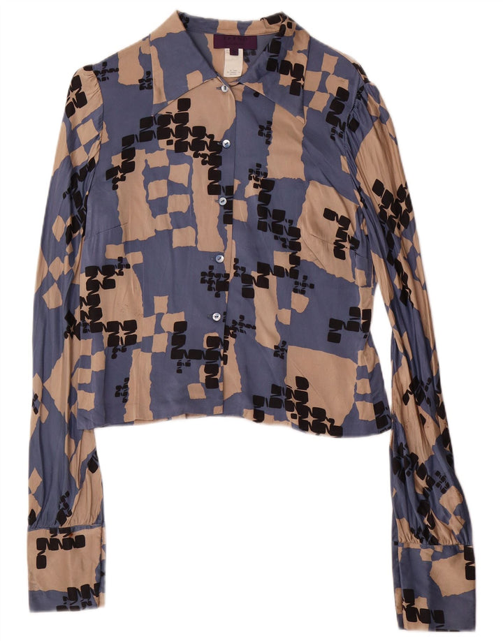 Set gonna 2 pezzi da donna LES COPAINS IT 42 medio W28 seta geometrica blu