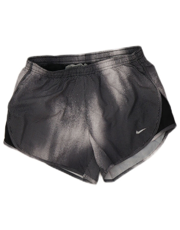 Pantaloncini sportivi Nike da donna Dri Fit UK 4 XS poliestere geometrico nero