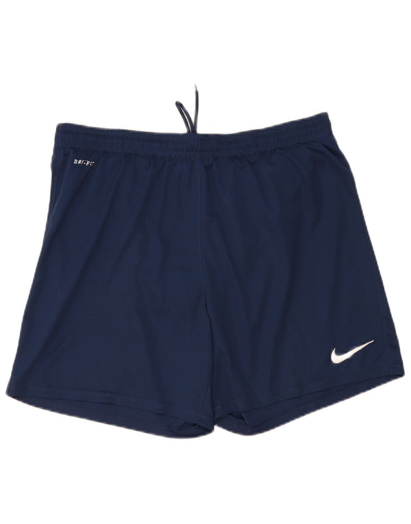 Pantaloncini sportivi NIKE Dri Fit da uomo, grandi, in poliestere blu navy