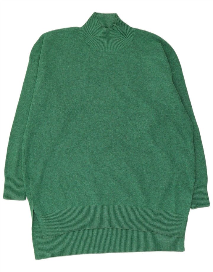 Marks & Spencer maglione lungo da donna con collo alto e collo alto UK 16 grande verde