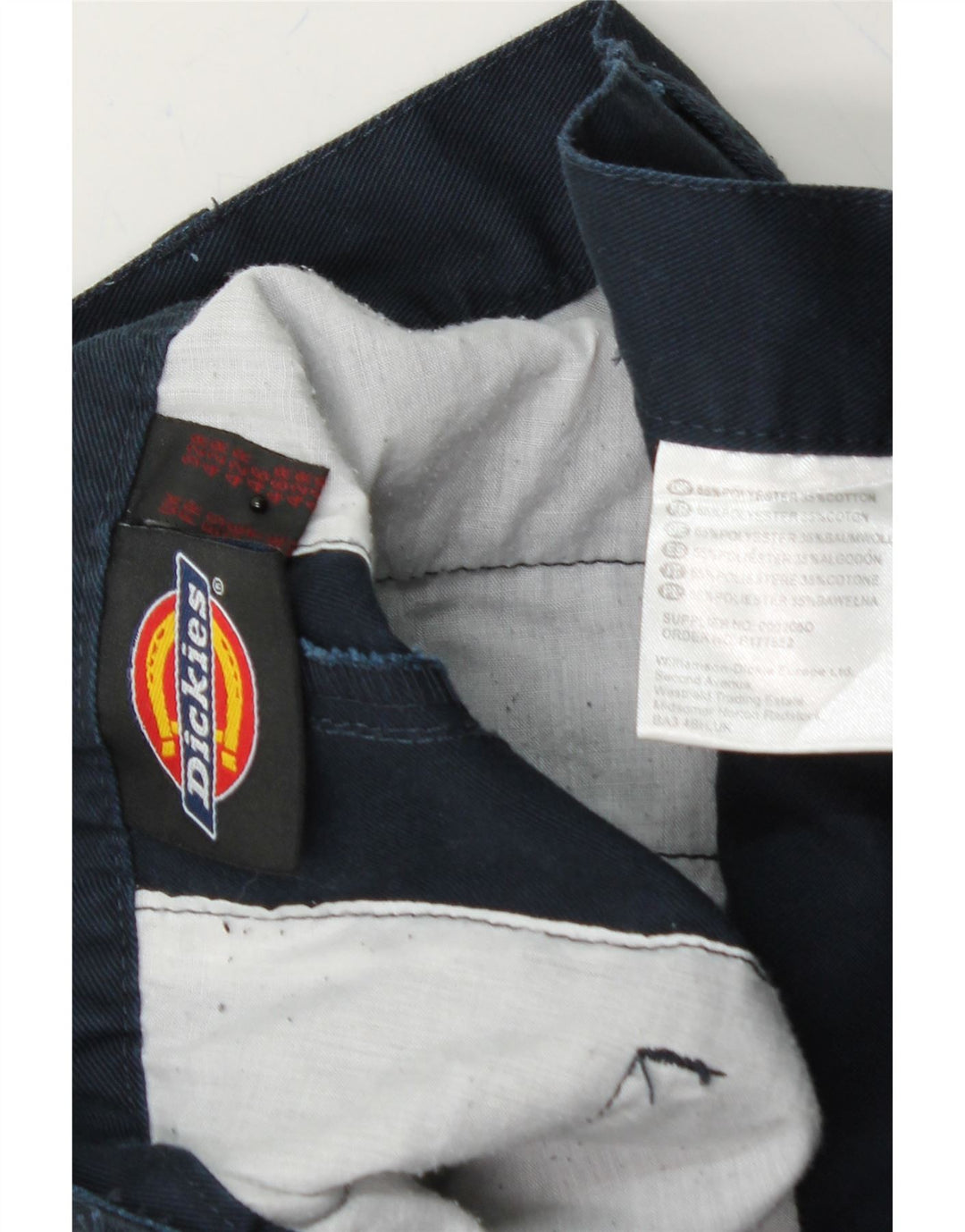 DICKIES Womens Straight Cargo Trousers W32 L30 Navy Blue Polyester Vintage Dickies and Second-Hand Dickies from Messina Hembry 