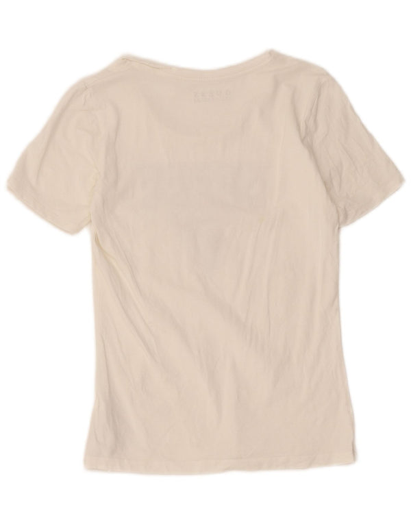 Guess T-shirt grafica da donna Top UK 8 Small Cotone bianco