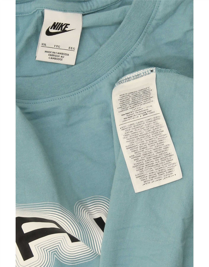 T-shirt grafica da uomo Nike Top 2XL in cotone blu