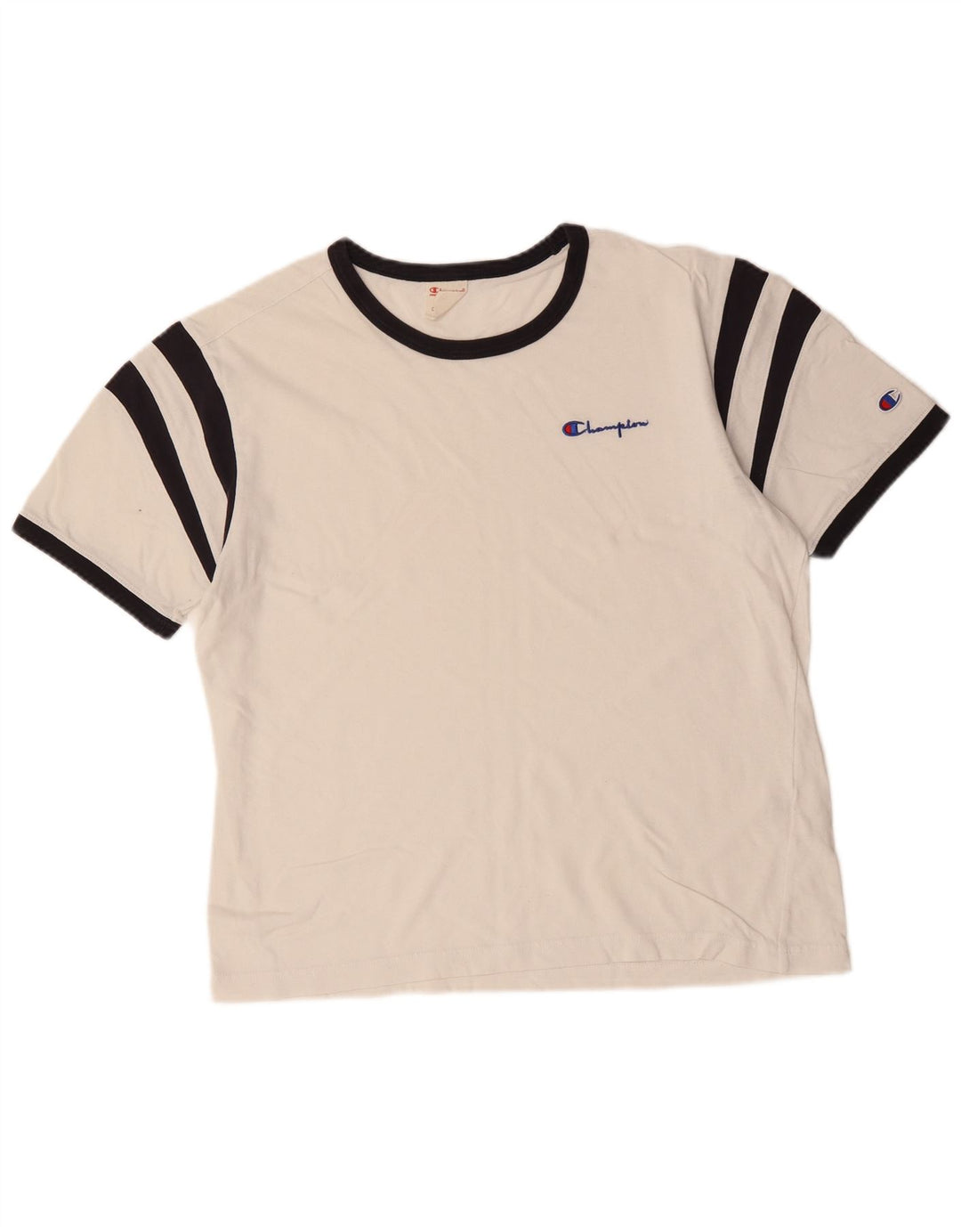 T-shirt da uomo CHAMPION Top in cotone color block bianco medio