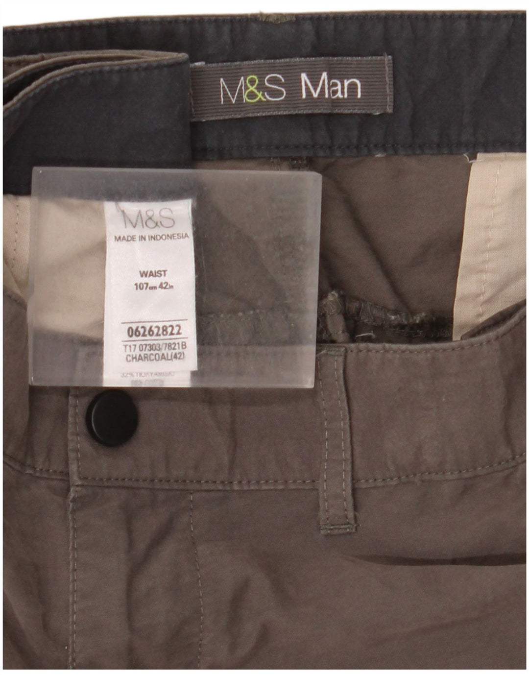 Pantaloncini cargo da uomo Marks & Spencer W42 2XL cotone grigio