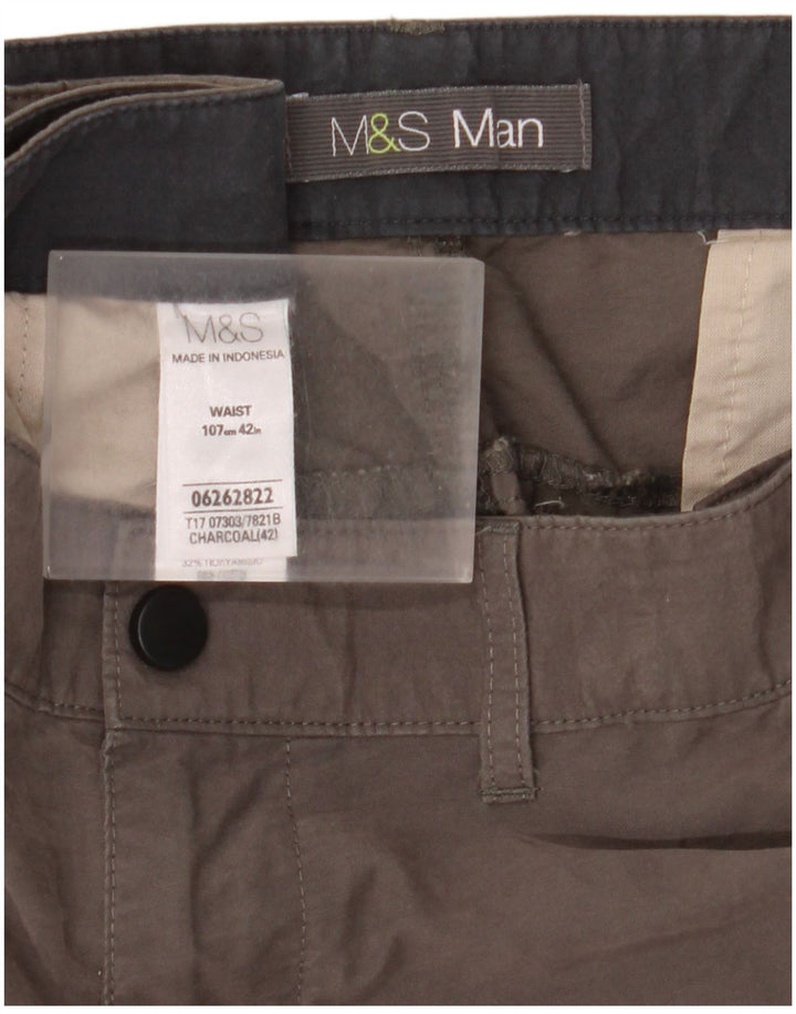 Pantaloncini cargo da uomo Marks & Spencer W42 2XL cotone grigio