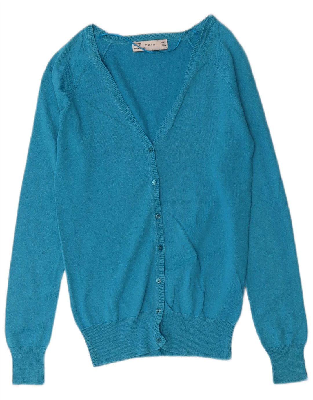 Maglione Cardigan Da Donna ZARA UK 10 Piccolo Cotone Blu